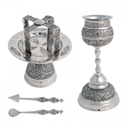 Nickel-plated chalice set