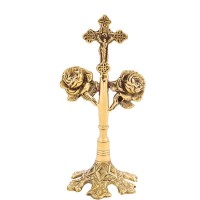Kríž mosadzný gravírovaný s ružami