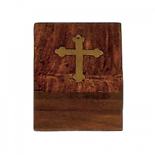 Relikviár dřevený s mosazným křížem 04