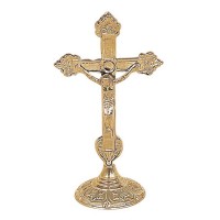 Kríž mosadzný gravírovaný s Kristom