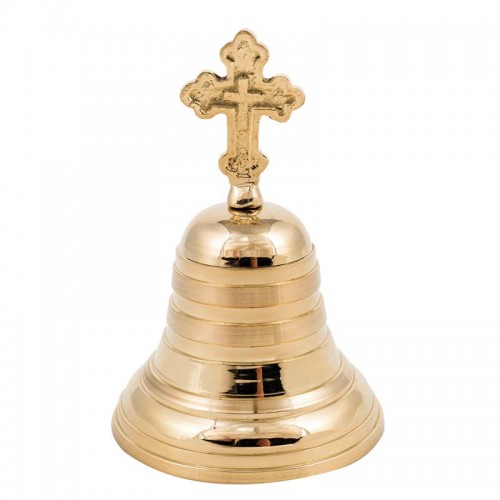 Zvonek mosazný Zvonek s křížovou rukovětí