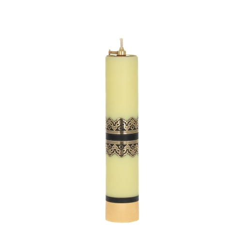 Olejová svíčka 31cm ø63mm - žlutá pohřební