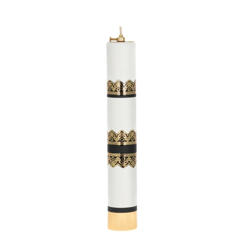 Olejová svíčka 40cm ø63mm - bílá pohřební
