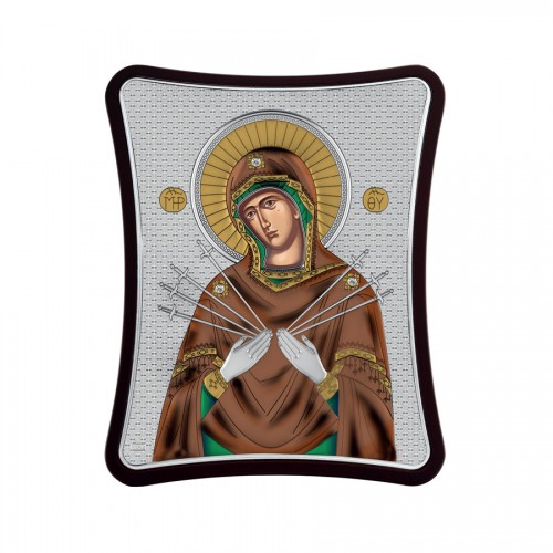 Strieborná ikona - Sedembolestná Panna Mária