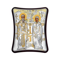 Strieborná ikona - Sv. Cyprián a Justína