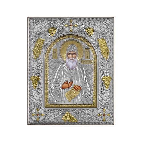 Strieborná ikona - Sv. Paisij Svätohorský, vzor 2