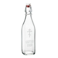 Fľaša na svätenú vodu sklenená s uzáverom - vzor 4