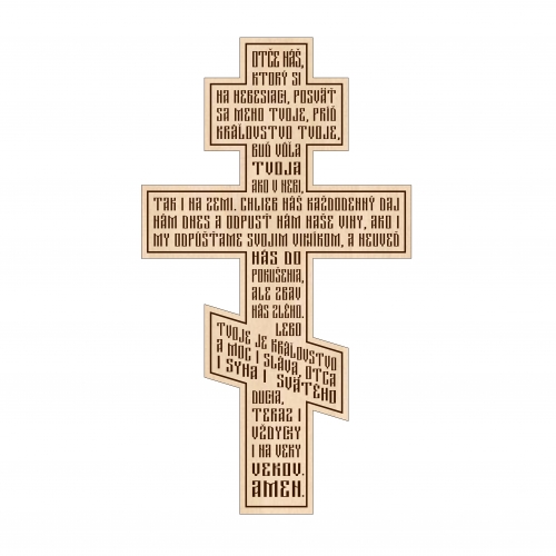 Kríž s modlitbou Otče náš, vzor 2 - slovenčina