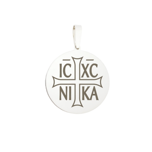 Medailónik s krížikom strieborný - IC XC NIKA