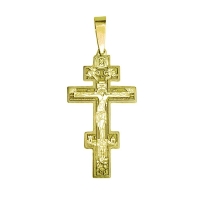 Krížik zlatý gravírovaný, vzor 1 - gréckokatolícky