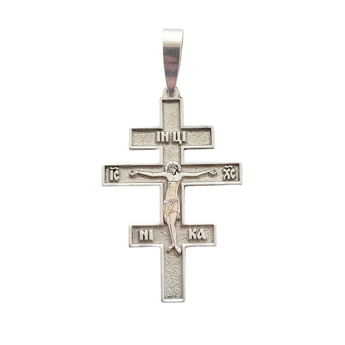Krížik strieborný gravírovaný, vzor 3 - gréckokatolícky