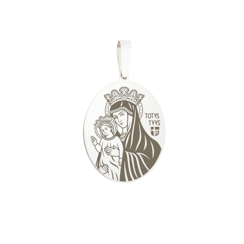 Medailónik "Panna Mária Totus Tuus", strieborný (ovál)