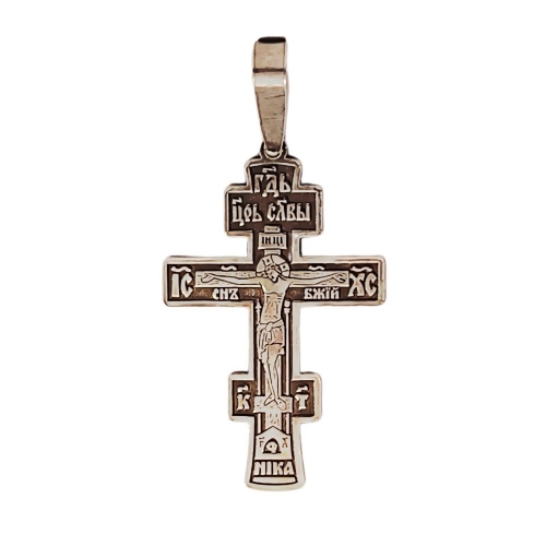 Krížik strieborný gravírovaný, vzor 4 - gréckokatolícky