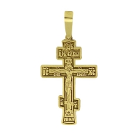 Krížik zlatý gravírovaný, vzor 4 - pravoslávny (andrejevský)