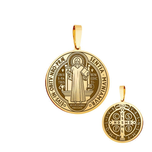Medailónik "medaila sv. Benedikta", zlatý