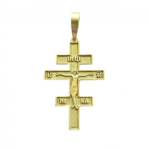 Krížik zlatý gravírovaný, vzor 3 - gréckokatolícky