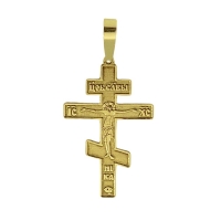 Krížik zlatý gravírovaný, vzor 3 - pravoslávny (andrejevský)