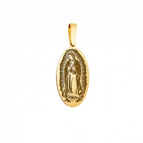 Medailónik "Panna Mária Guadalupská", zlatý (ovál)