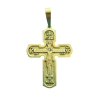 Krížik zlatý gravírovaný, vzor 2 - pravoslávny