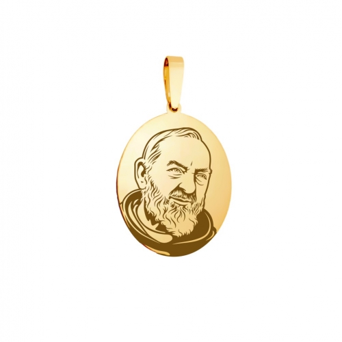Medailónik "sv. Pio z Pietrelciny", zlatý (ovál)
