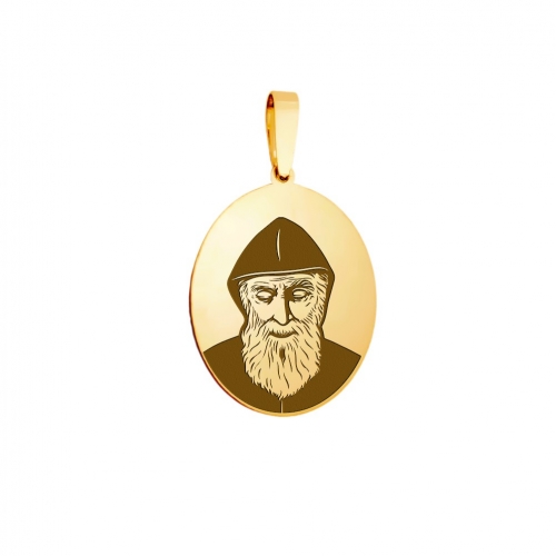 Medailónik "sv. Šarbel Machlúf (Charbel Makhlouf)", zlatý (ovál)