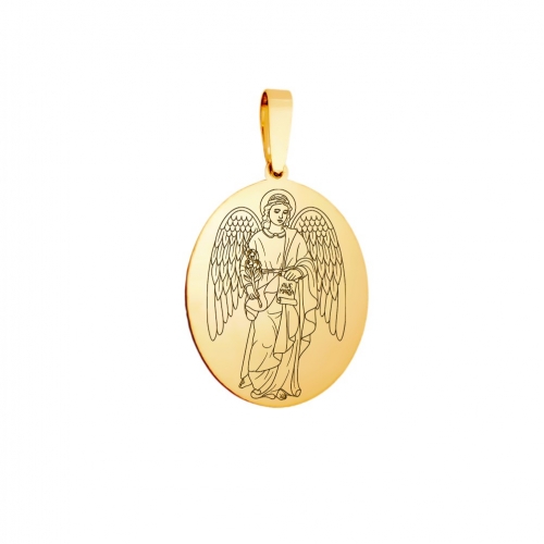Medailónik "archanjel Gabriel", zlatý (ovál)
