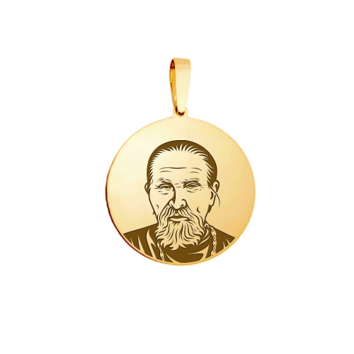 Medailónik "Spravodlivý otec igumen Ignatij", zlatý (kruh)