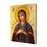 Ikona Sedembolestná Matka Božia, pozlátená, vzor 1