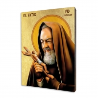 Ikona "Sv. páter Pio", pozlátená, vzor 1