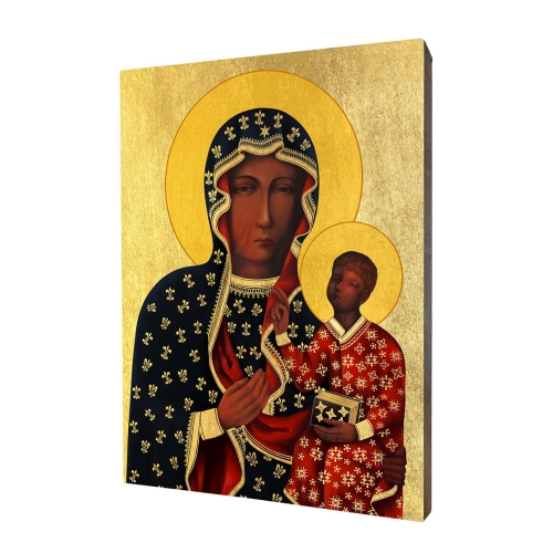 Ikona "Božia Matka Čenstochovská", pozlátená