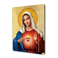 Ikona "Nepoškvrnené Srdce Máriino", pozlátená