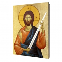 Ikona "Kristus s mečom", pozlátená