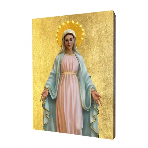 Ikona "Panna Mária Medžugorská, pozlátená