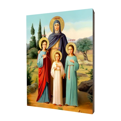 Ikona "Sv. Žofia so svojimi dcérami: Viera, Nádej, Láska", vzor 2, pozlátená