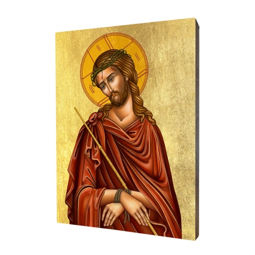 Ikona "Ježiš Kristus Ecce Homo - Hľa, človek", pozlátená