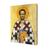 Ikona "Sv. Cyprián z Kartága", pozlátená