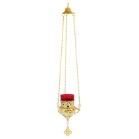 Two-coloured gold-plated vigil lamp