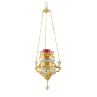 Two-coloured gold-plated vigil lamp